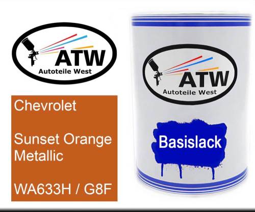Chevrolet, Sunset Orange Metallic, WA633H / G8F: 500ml Lackdose, von ATW Autoteile West.